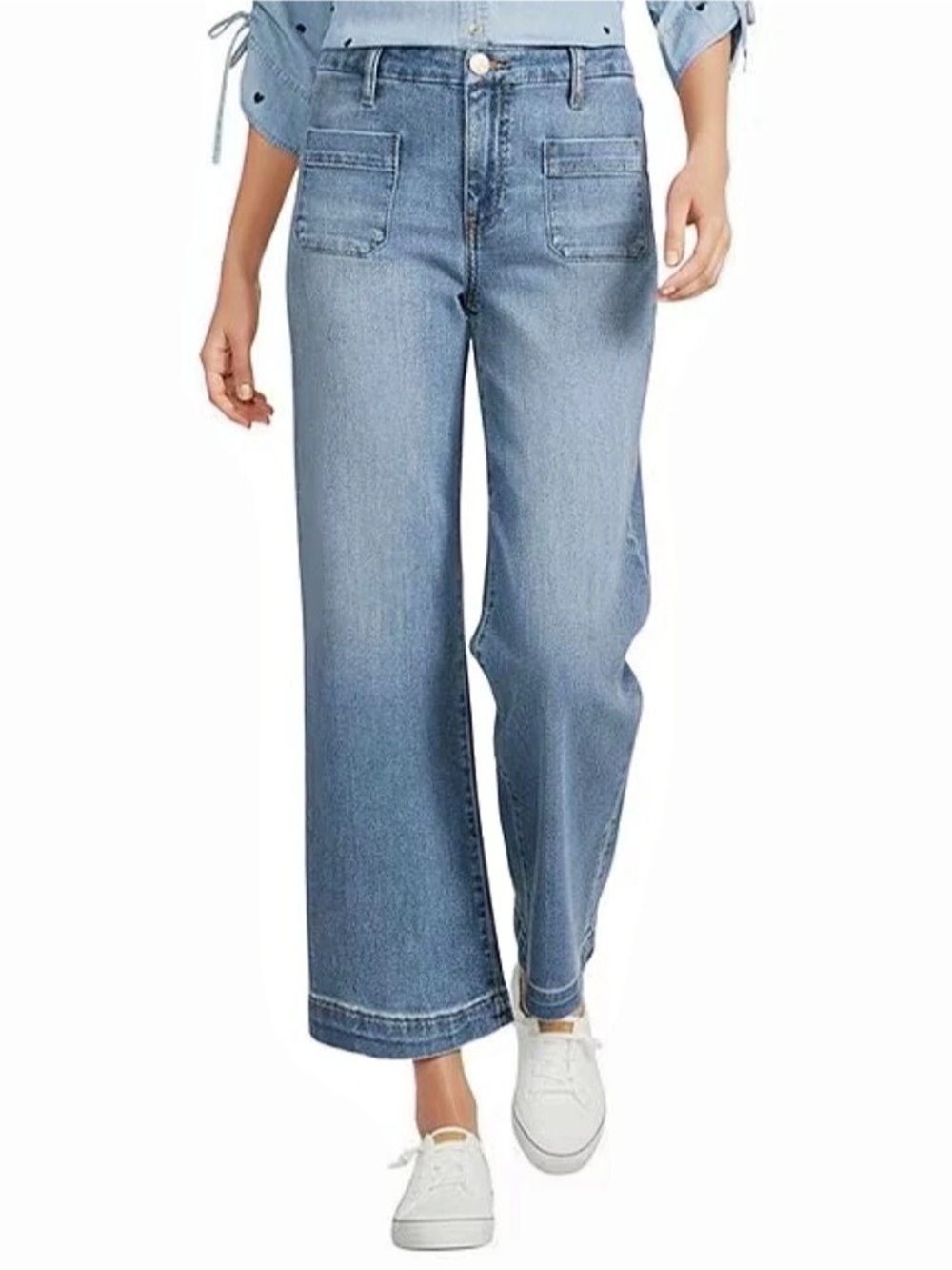KUT from the Kloth Women's Meg Wide Leg Jeans Waist 4 in Blue